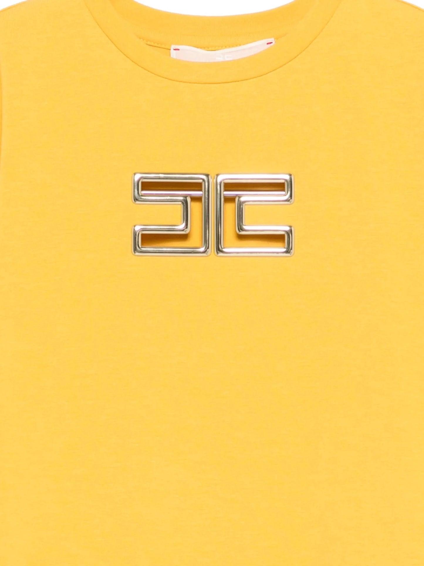 T - SHIRT GIALLA CON LOGO IN ORO ELISABETTA FRANCHI - Angel Luxury