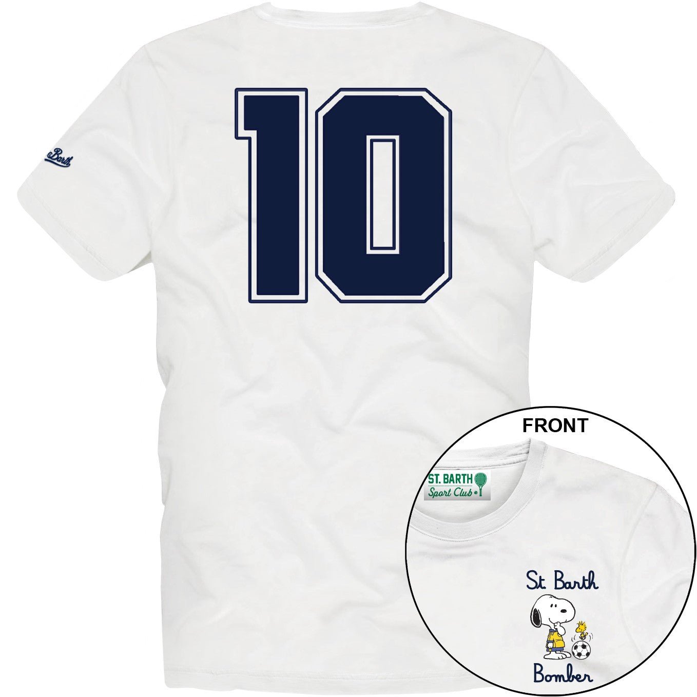 T - SHIRT MC2 SAINT BARTH BIANCA CON STAMPA NUMERO 10 SUL RETRO - Angel Luxury