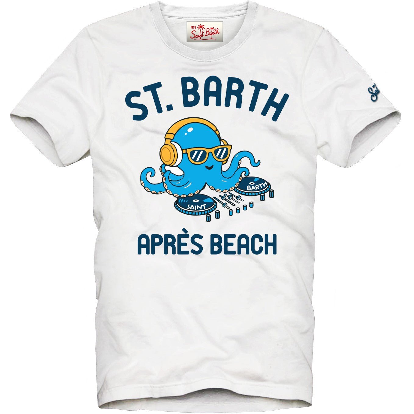 T - SHIRT MC2 SAINT BARTH BIANCA CON STAMPA POLPO DJ - Angel Luxury