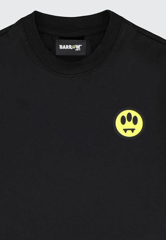T - SHIRT NERA CON LOGO BIANCO SUL RETTRO BARROW - Angel Luxury
