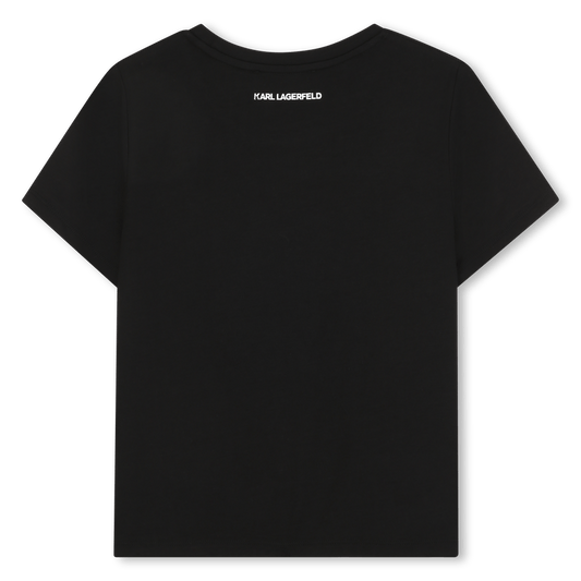 T - SHIRT NERA CON LOGO GIRABRILLA KARL LAGERFELD - Angel Luxury