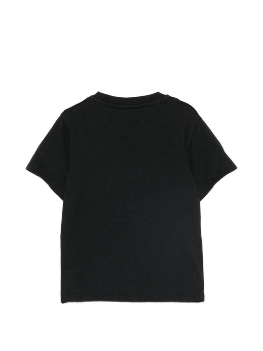 T - SHIRT NERA CON LOGO IN SPUGNA MACULATO MC2 SAINT BARTH - Angel Luxury