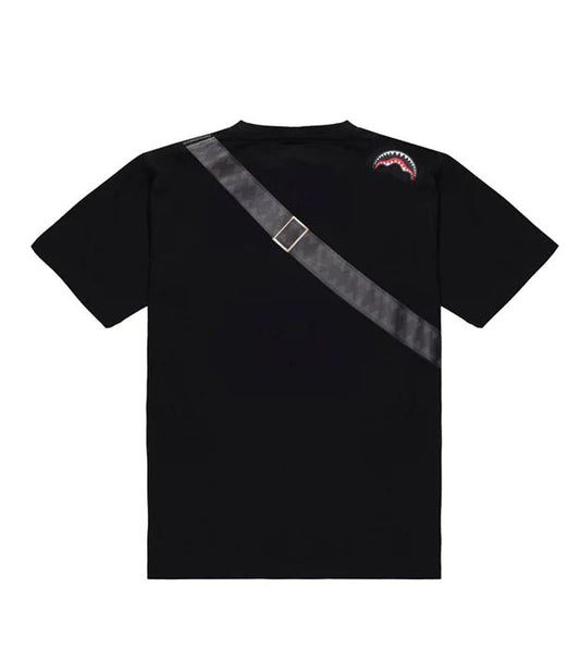 T - SHIRT NERA CON MARSUPIO SPRAYGROUND - Angel Luxury