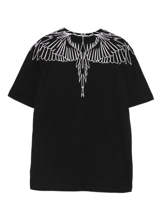 T - SHIRT NERA CON STAMPA ALI MARCELO BURLON - Angel Luxury