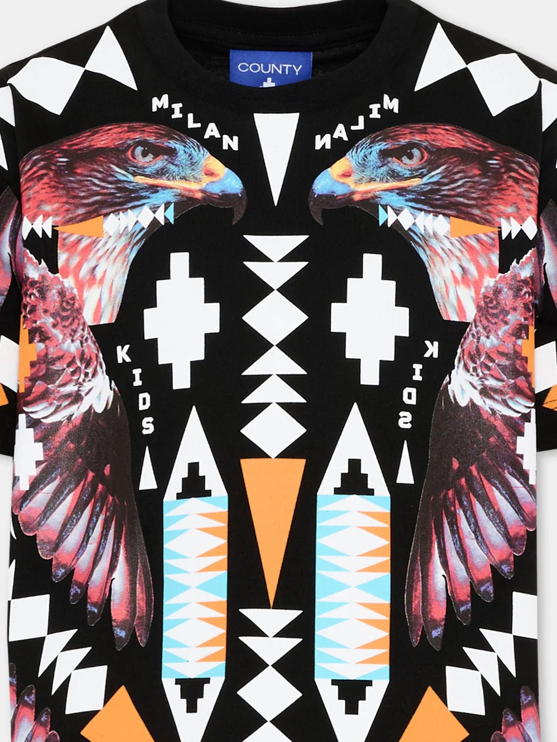 T - SHIRT NERA CON STAMPA MARCELO BURLON - Angel Luxury