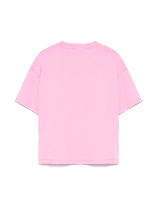 T - SHIRT ROSA CON LOGO IN FIORI MSGM - Angel Luxury