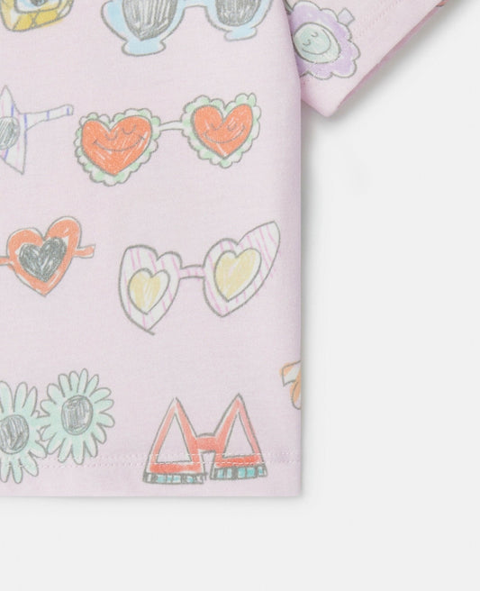 T - SHIRT ROSA OCCHIALI STELLA - Angel Luxury