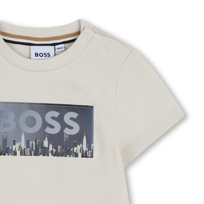 T - SHIRT SABBIA CON GRAFICA LENTICOLARE CON LOGO BOSS - Angel Luxury