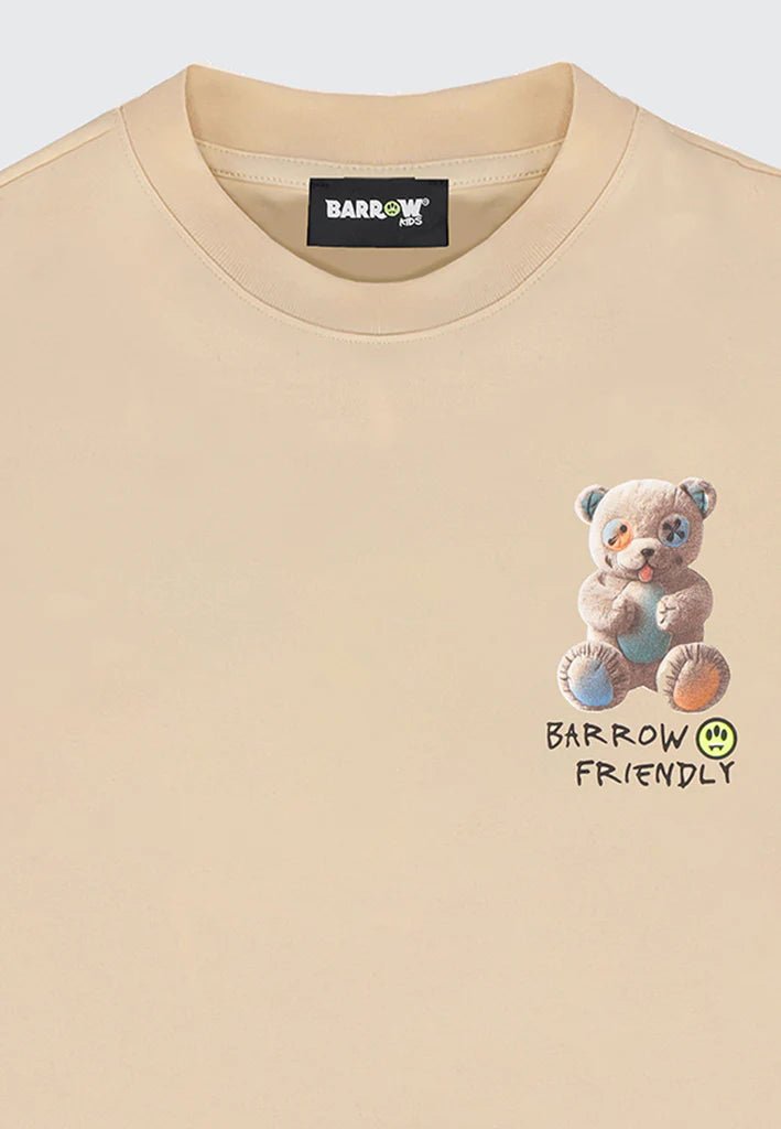 T - SHIRT SABBIA CON STAMPA SUL RETRO BARROW - Angel Luxury