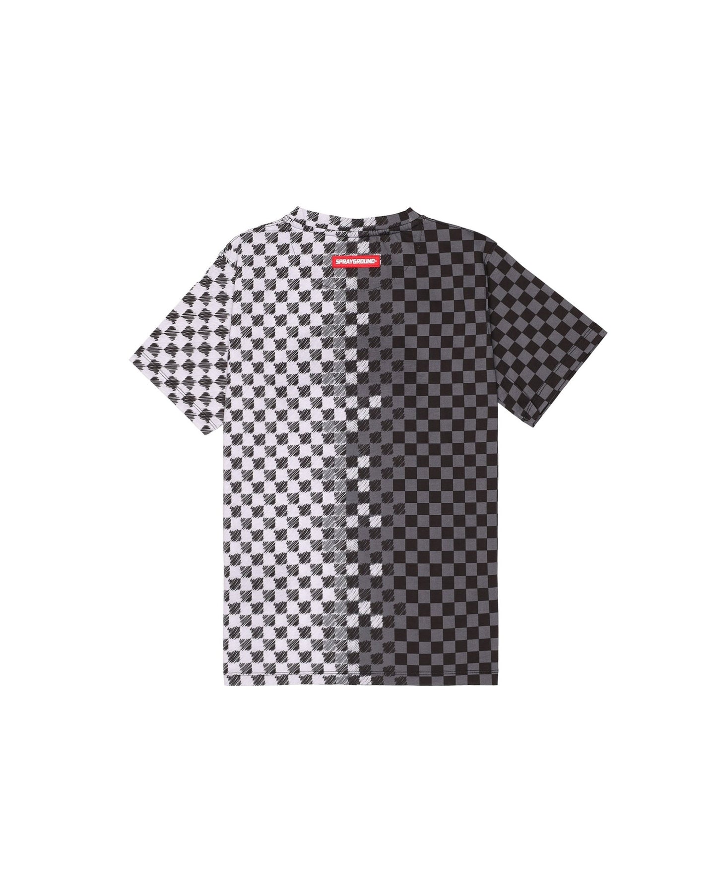 T - SHIRT SPRAYGROUND A SCACCHI BIANCA E NERA - Angel Luxury