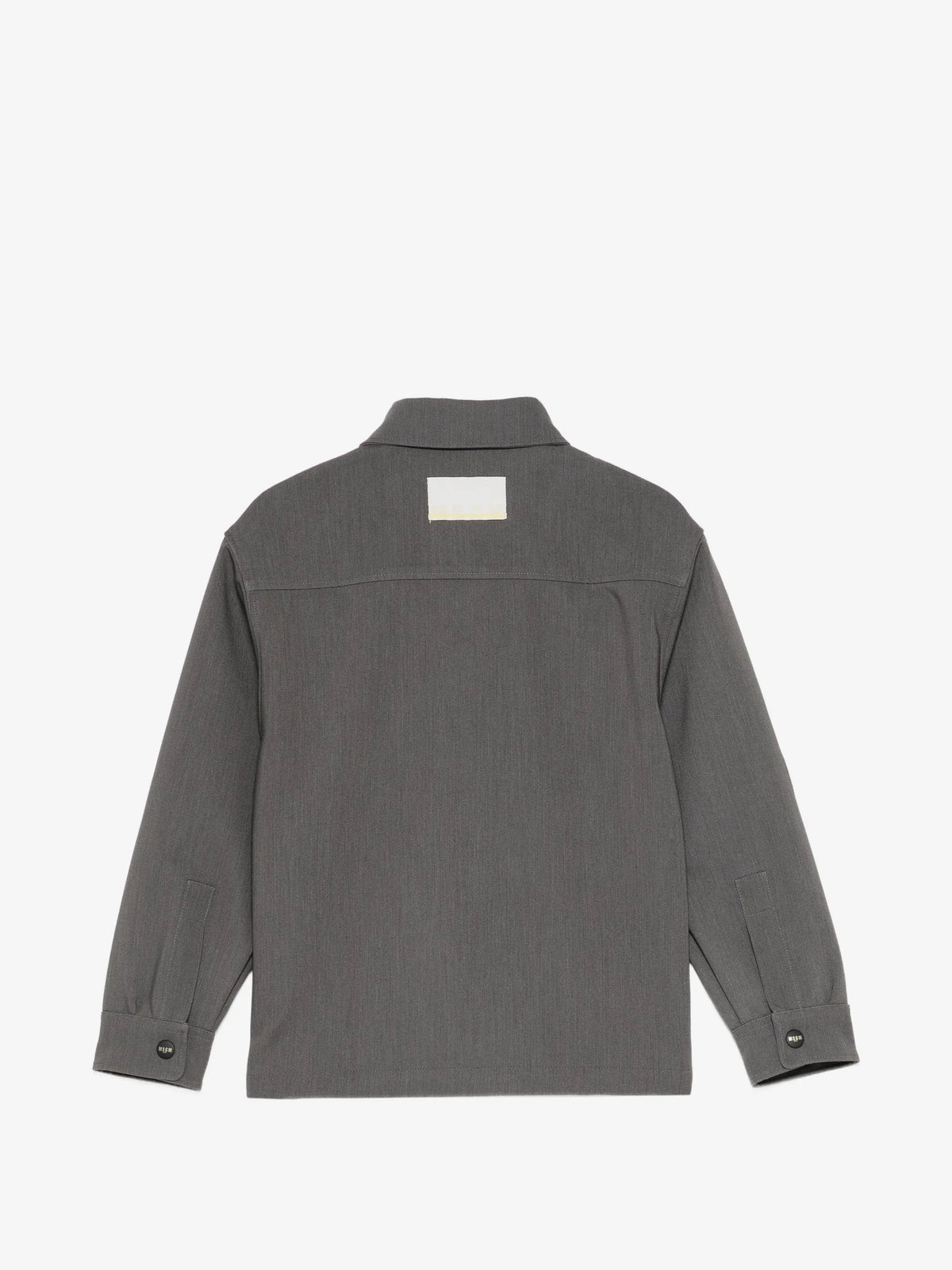 CAMICIA GRIGIA CON TASCHE SUL DAVANTI BOTTONI NERI LOGATI MSGM
