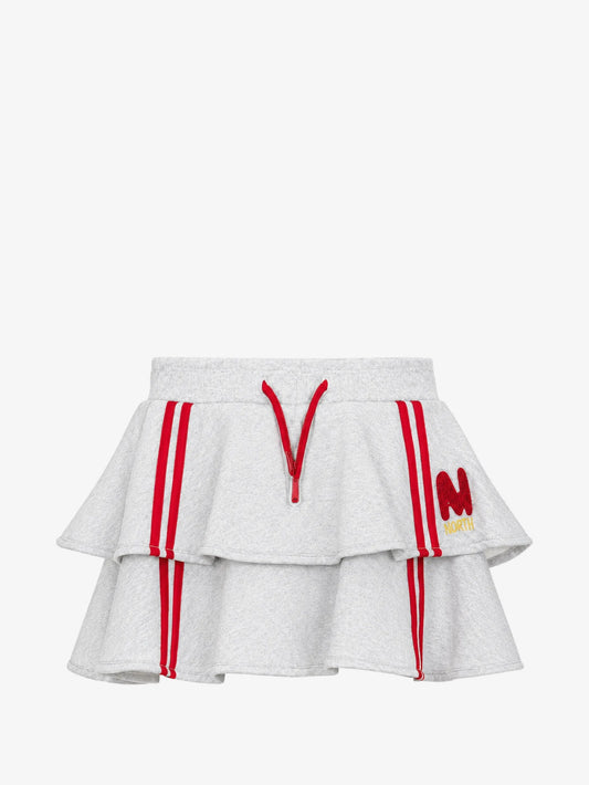 GONNA GRIGIA E BANDE ROSSE E LOGO MSGM