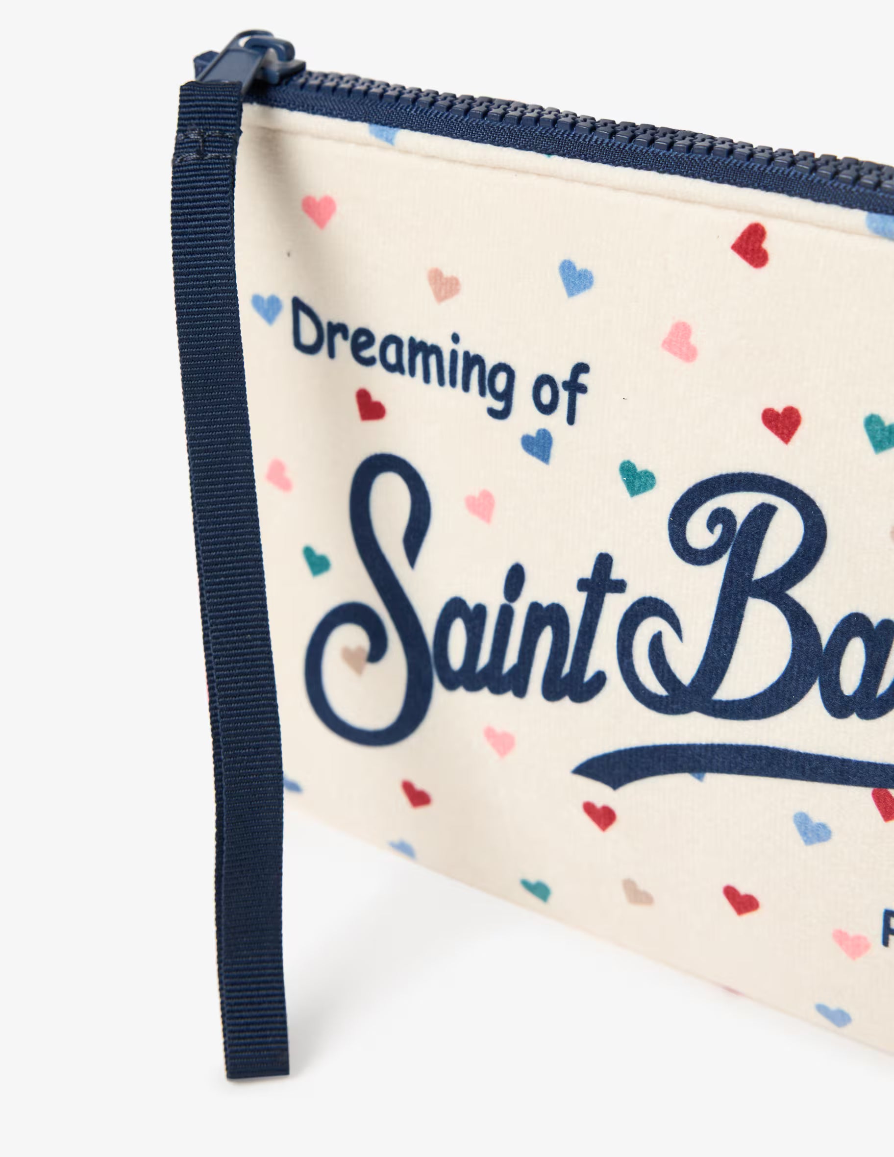 POCHETTE BEIGE CON CUORI PICCOLI COLORATI MC2 SAINT BARTH