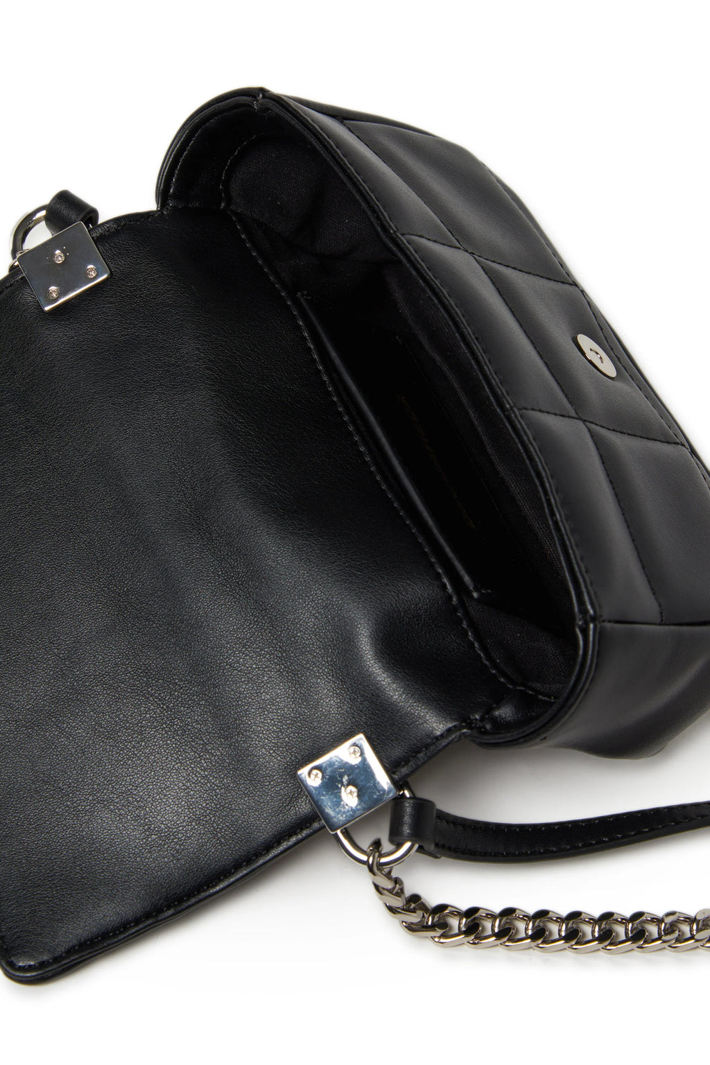 BORSA NERA TRAPUNTATA CON LOGO ARGENTO DSQUARED2