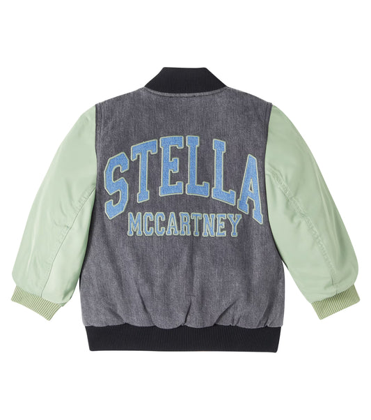 GIACCA BOMBER IN DENIM CON MANICHE CONTRASTO STELLA MCCARTNEY