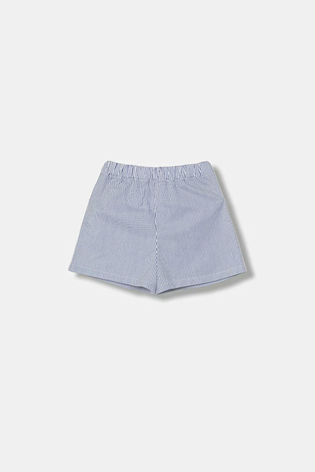SHORTS A RIGHE BIANCO E AZZURRO CON LOGO RICAMATO ELISABETTA FRANCHI