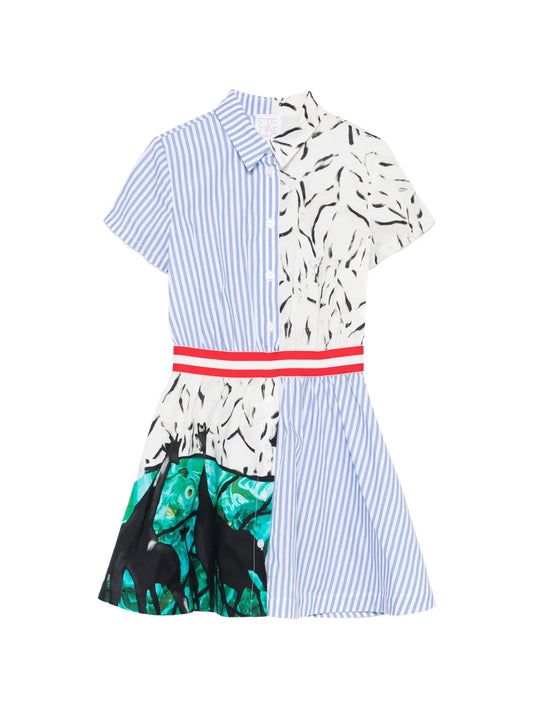 ABITO A CAMICIA A RIGHE CON FANTASIA STELLA JEAN - Angel Luxury