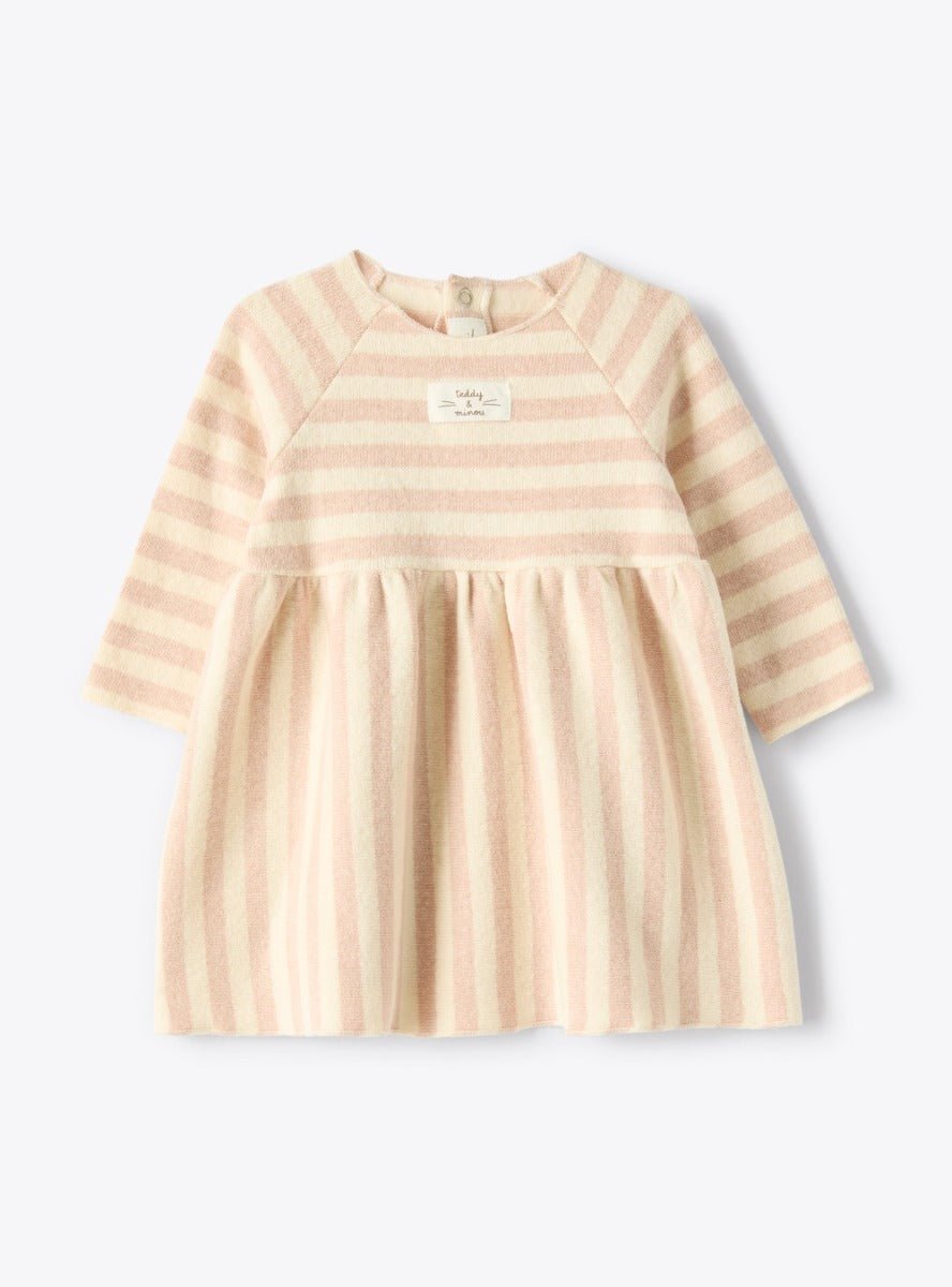 ABITO A RIGHE ROSA - BEIGE TEDDY&MINOU - Angel Luxury