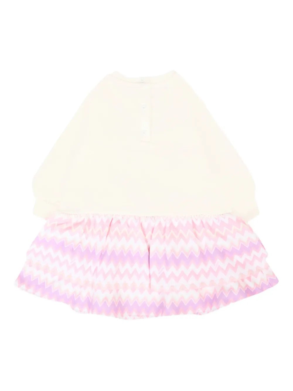 ABITO BIANCO CON FANTASIA ZIG ZAG ROSA - LILLA MISSONI - Angel Luxury