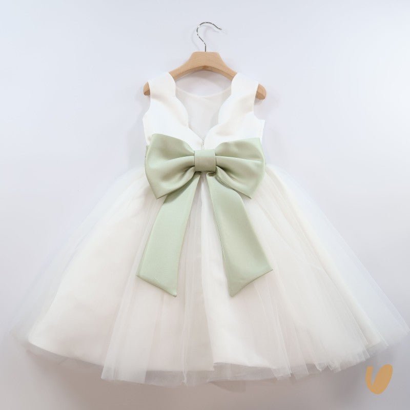 ABITO BIANCO CON FIOCCO VERDE FLO' - Angel Luxury