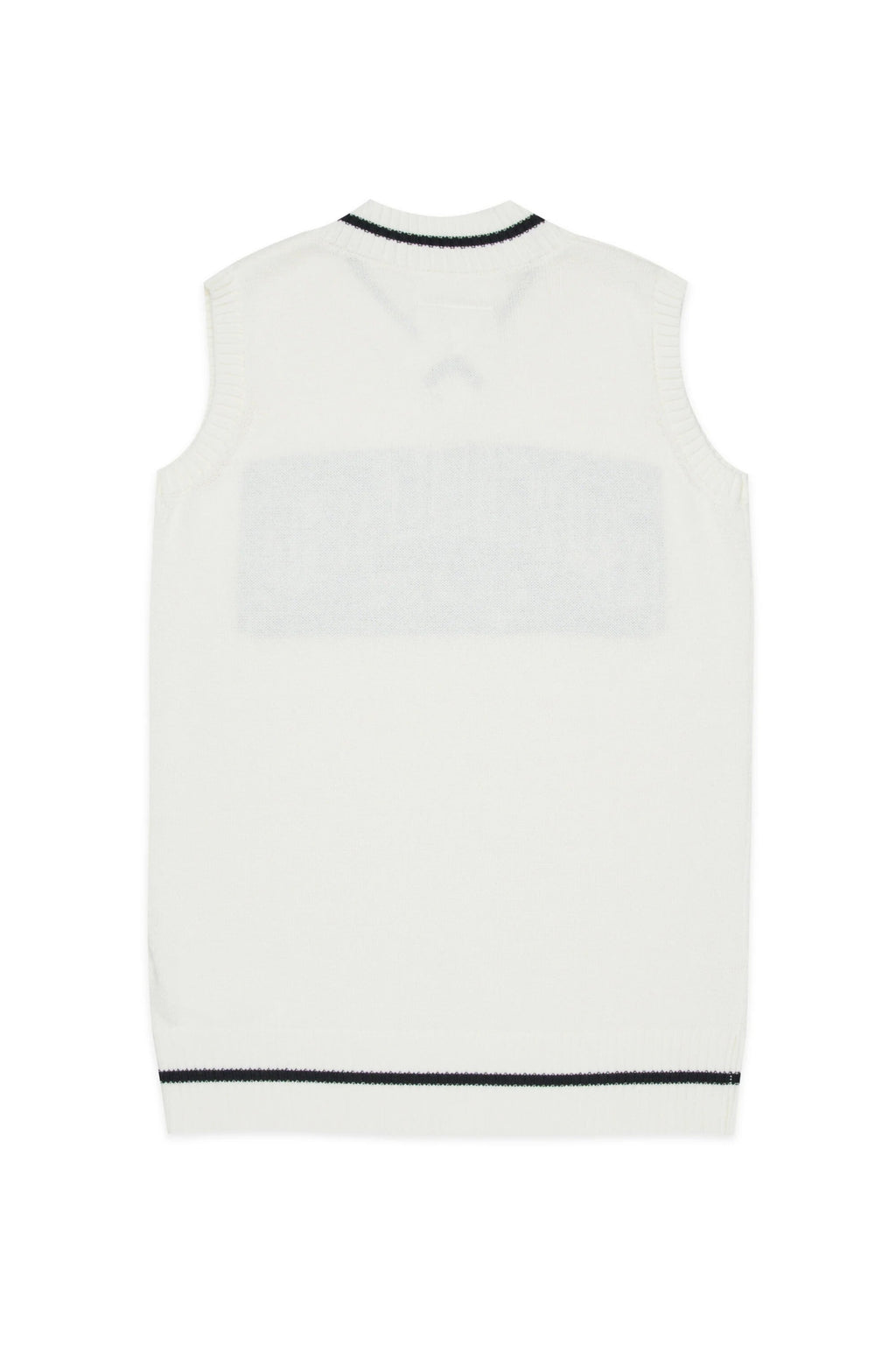 ABITO BIANCO CON SCOLLO A V CON LOGO NERO MAISON MARGIELA - Angel Luxury