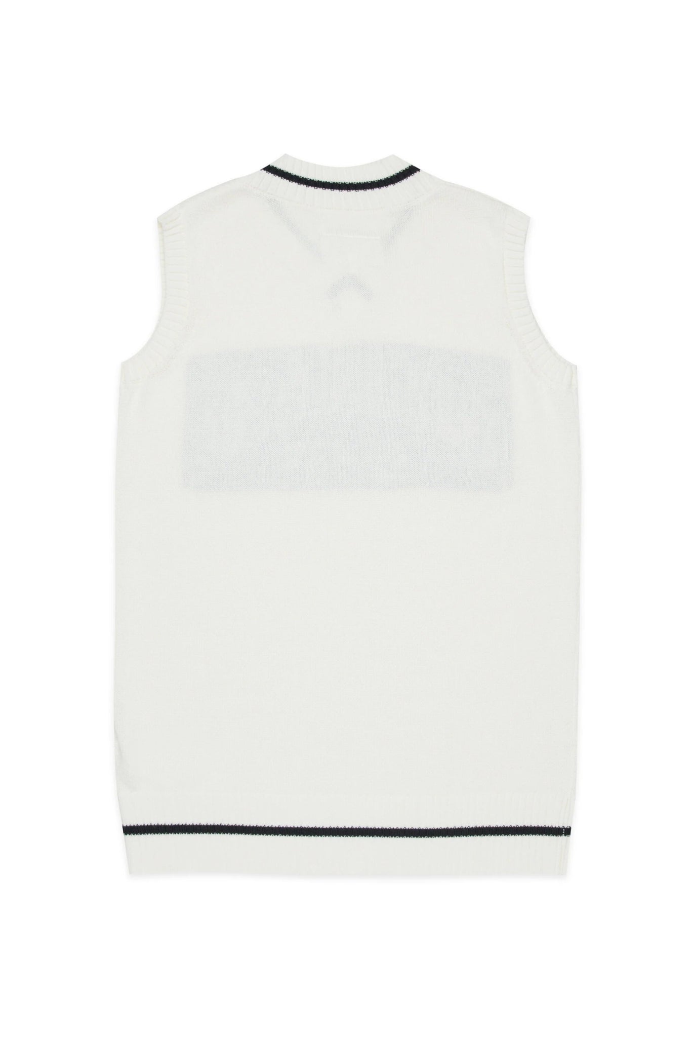 ABITO BIANCO CON SCOLLO A V CON LOGO NERO MAISON MARGIELA - Angel Luxury