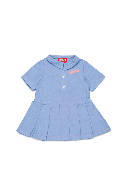 ABITO CAMICIA IN DENIM PLISSETTATO CON LOGO IN RICAMO DIESEL - Angel Luxury