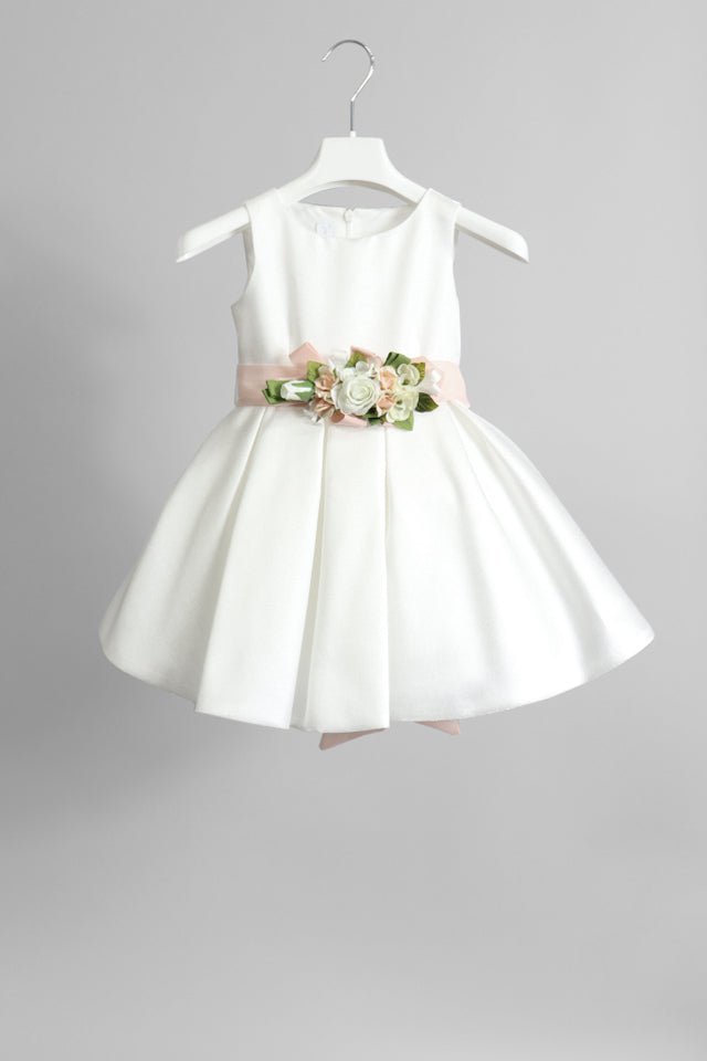 Abito Colori Chiari bianco e rosa corallo satinato - Angel Luxury