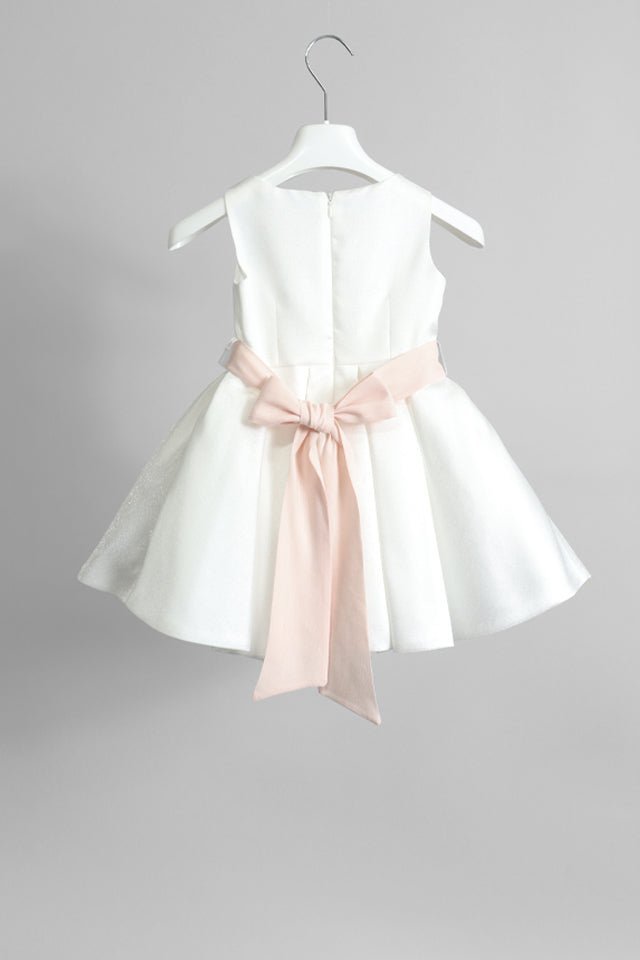 Abito Colori Chiari bianco e rosa corallo satinato - Angel Luxury