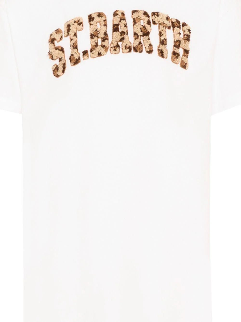 ABITO CON FRANGE BIANCO CON LOGO IN SPUGNA MACULATO MC2 SAINT BARTH - Angel Luxury
