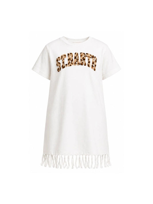 ABITO CON FRANGE BIANCO CON LOGO IN SPUGNA MACULATO MC2 SAINT BARTH - Angel Luxury