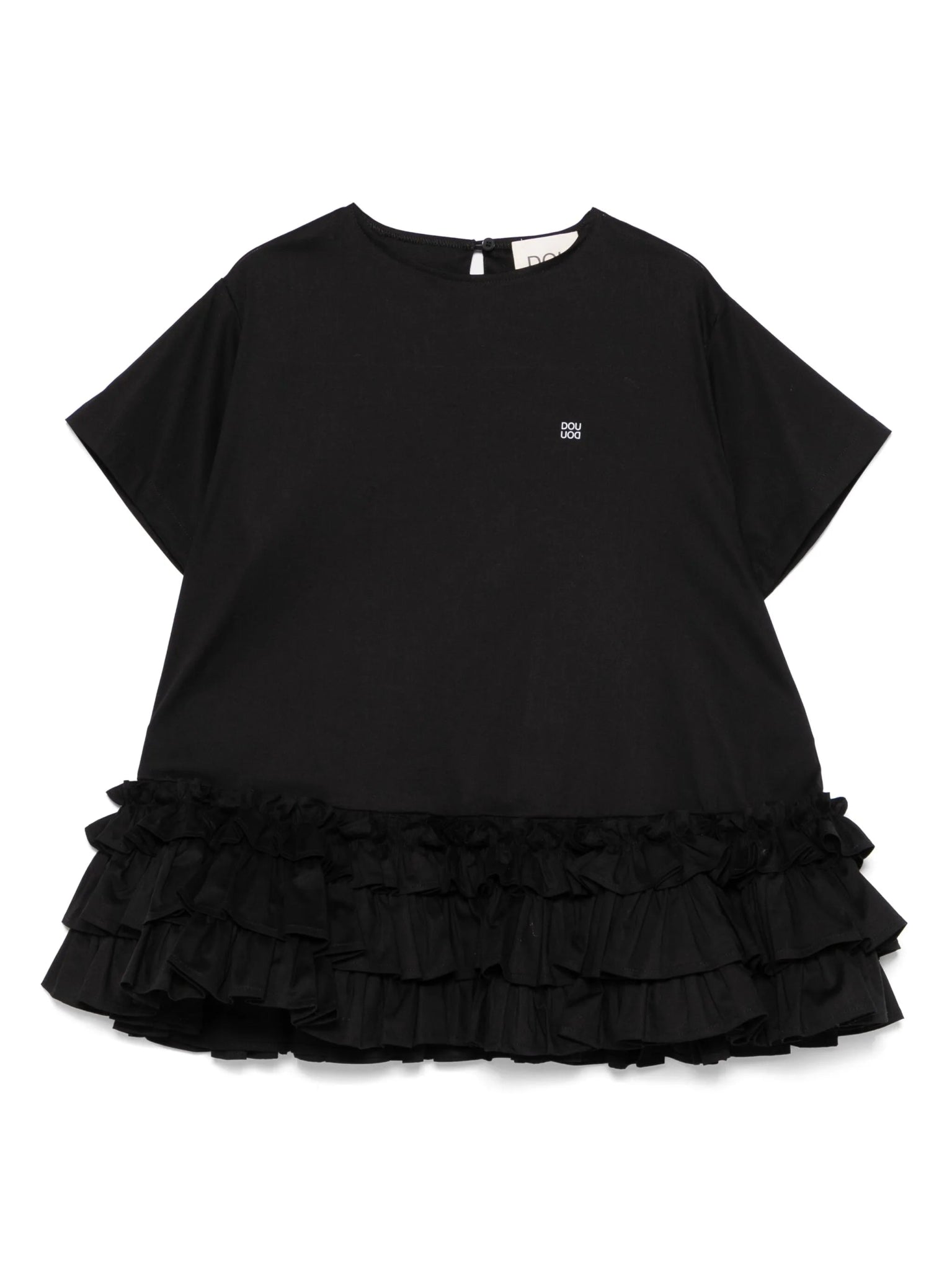 ABITO CON RUCHES NERO DOUUOD - Angel Luxury