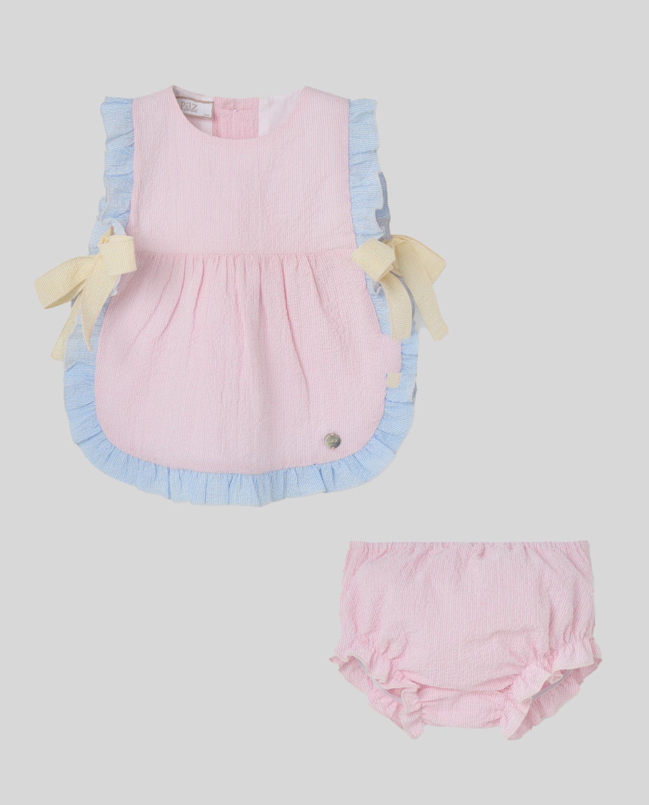 ABITO + CULOTTE ROSA NEONATA PAZ RODRIGUEZ - Angel Luxury