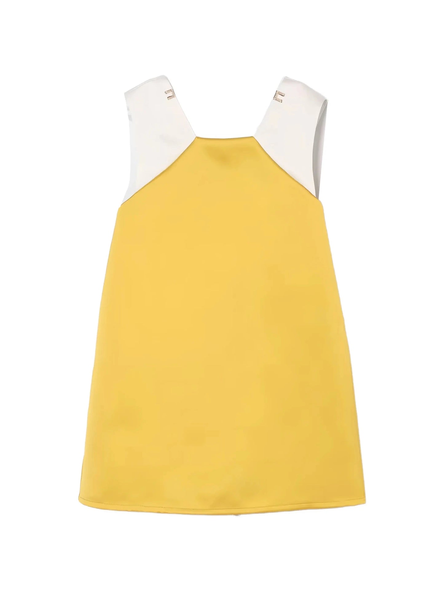 ABITO GIALLO CON FIOCCO SUL RETRO BIANCO ELISABETTA FRANCHI - Angel Luxury
