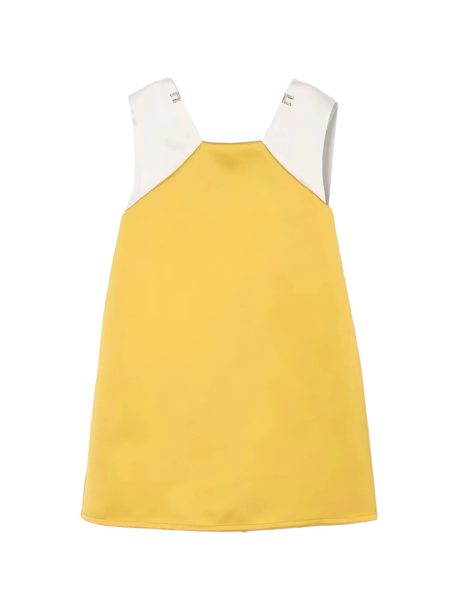 ABITO GIALLO CON FIOCCO SUL RETRO BIANCO ELISABETTA FRANCHI - Angel Luxury