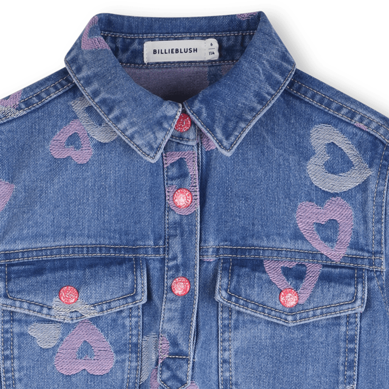 ABITO IN DENIM CON CUORI RICAMATI BILLIEBLUSH - Angel Luxury