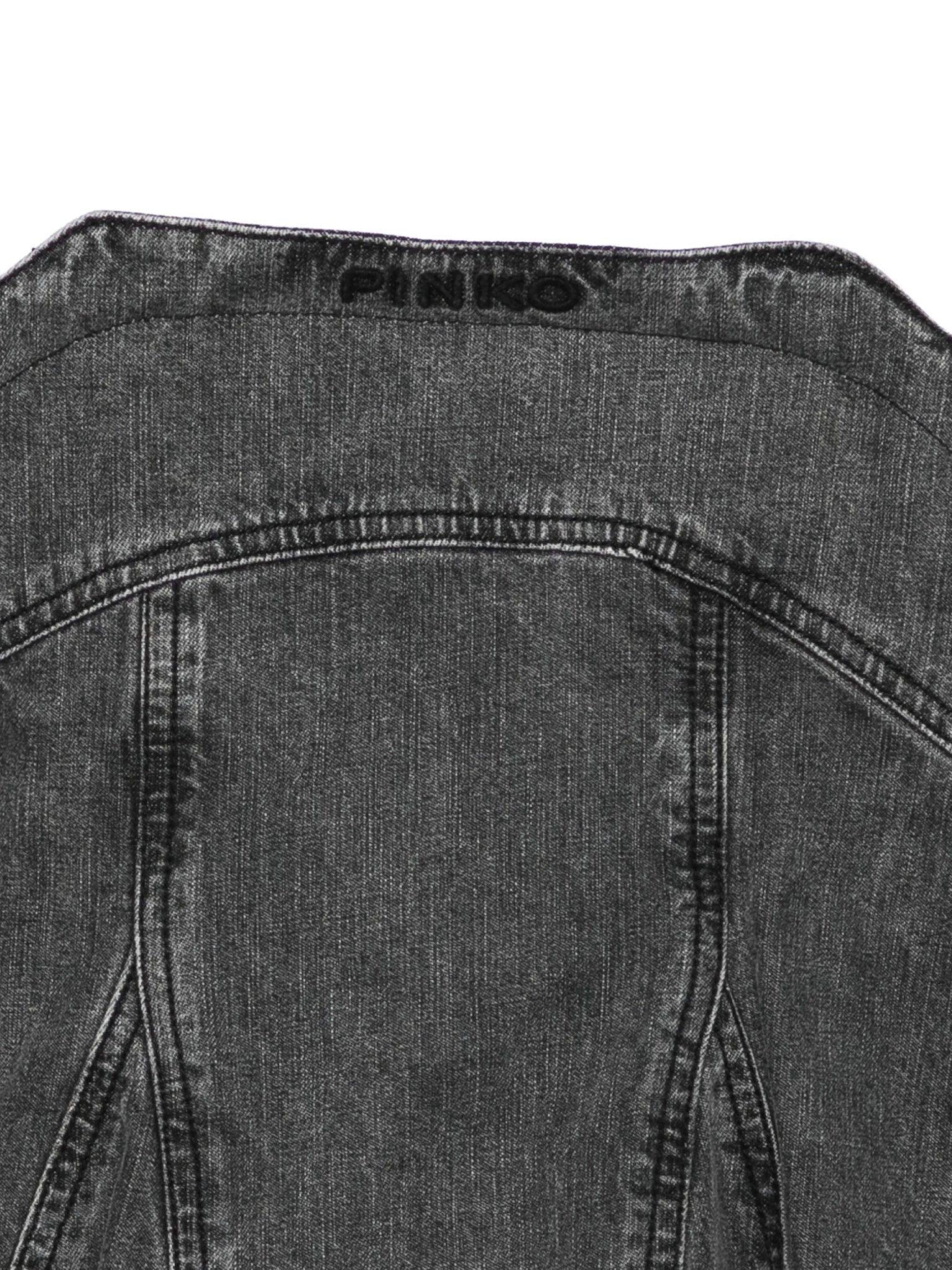 ABITO IN DENIM GRIGIO CON LOGO IN RICAMO NERO PINKO - Angel Luxury