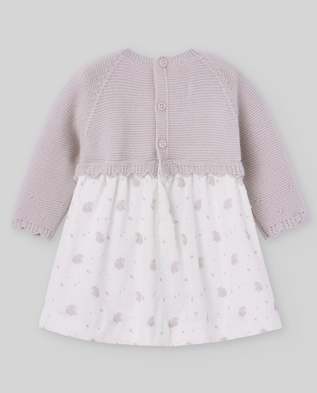 ABITO IN LANA MALVA CON FIORI PAZ RODRIGUEZ - Angel Luxury