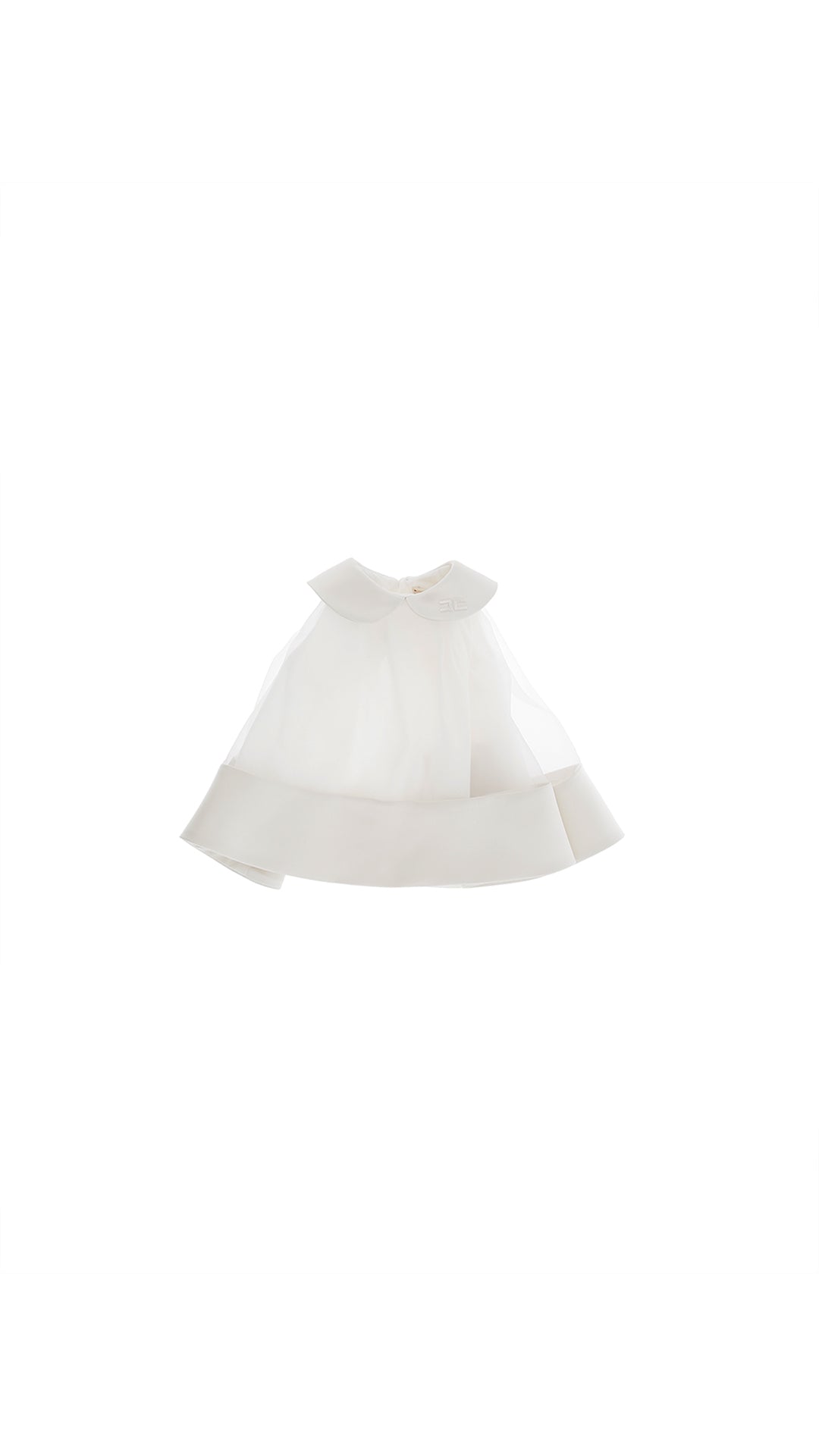 ABITO IN ORGANZA CON DETTAGLI IN RASO PANNA ELISABETTA FRANCHI - Angel Luxury