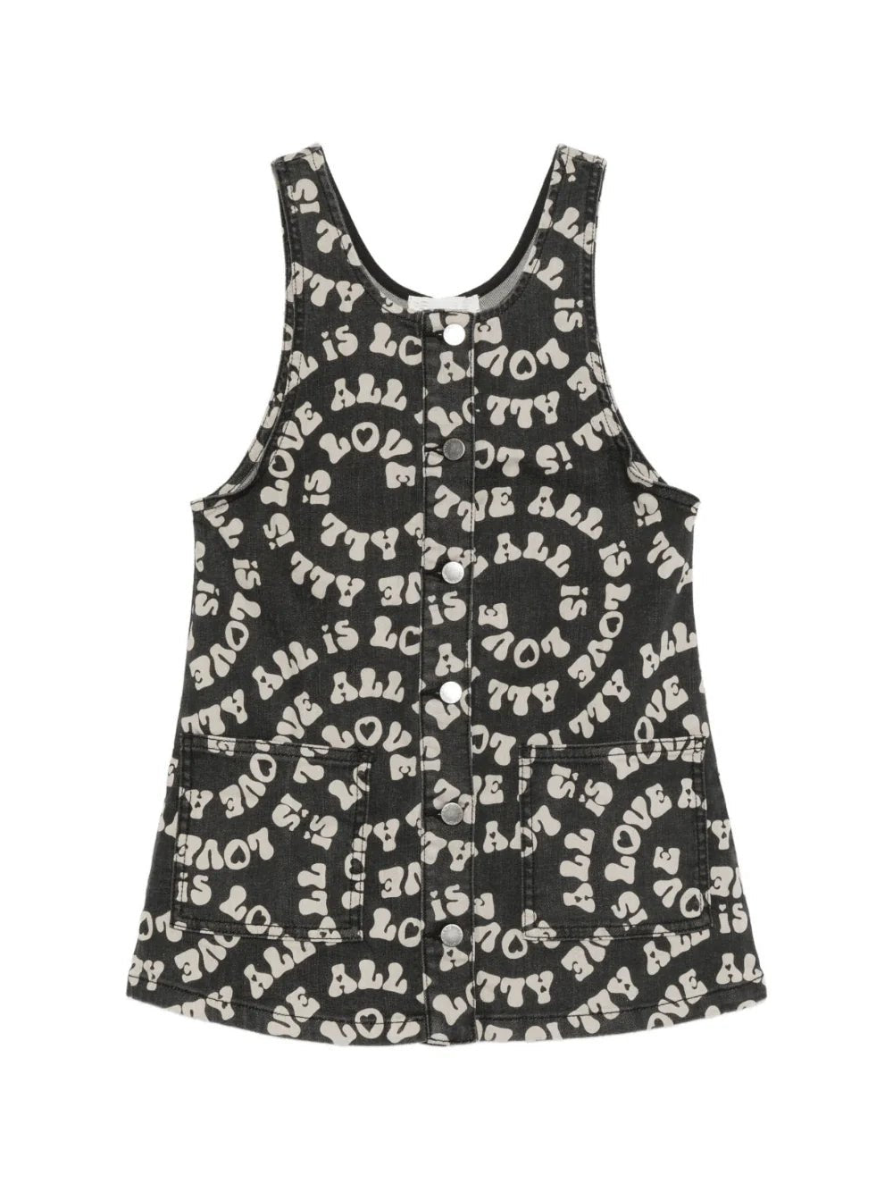 ABITO IN SALOPETTE IN DENIM NERO LOGATO STELLA MCCARTNEY - Angel Luxury