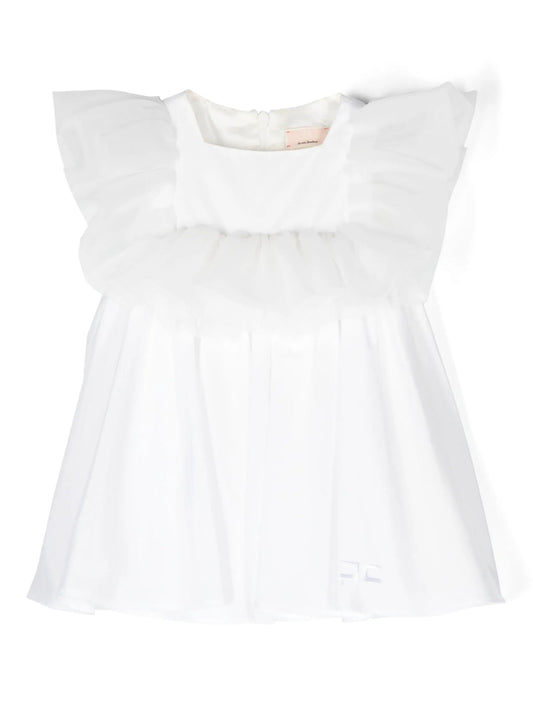 ABITO IN TAFFETA' E ORGANZA PANNA ELISABETTA FRANCHI - Angel Luxury