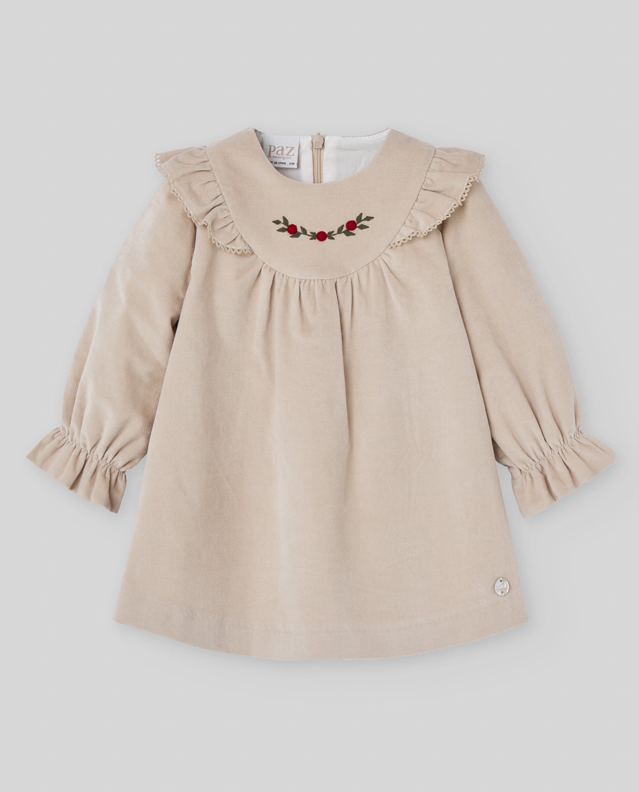 ABITO IN VELLUTO BEIGE PAZ RODRIGUEZ - Angel Luxury