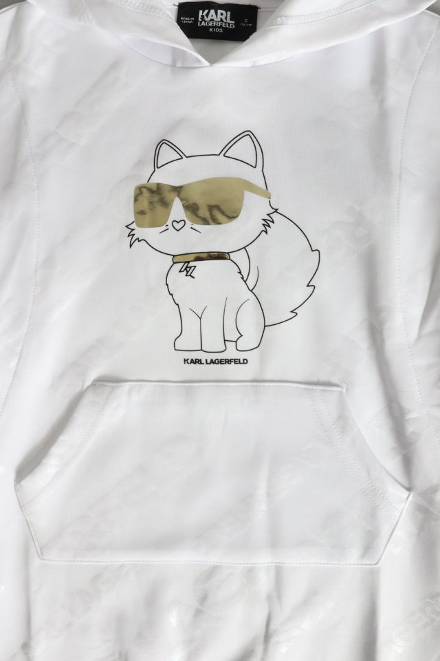 Abito Karl Lagerfeld bianco con cappuccio - Angel Luxury