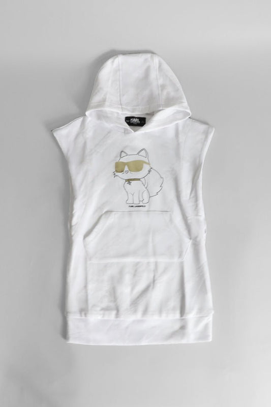 Abito Karl Lagerfeld bianco con cappuccio - Angel Luxury