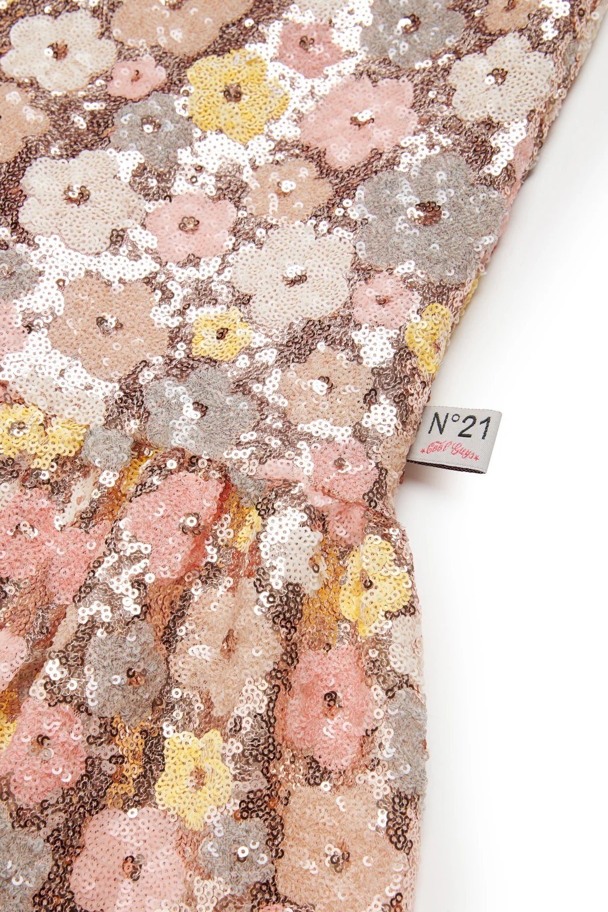 ABITO MULTICOLOR CON FIORI IN PAILLETTES - Angel Luxury