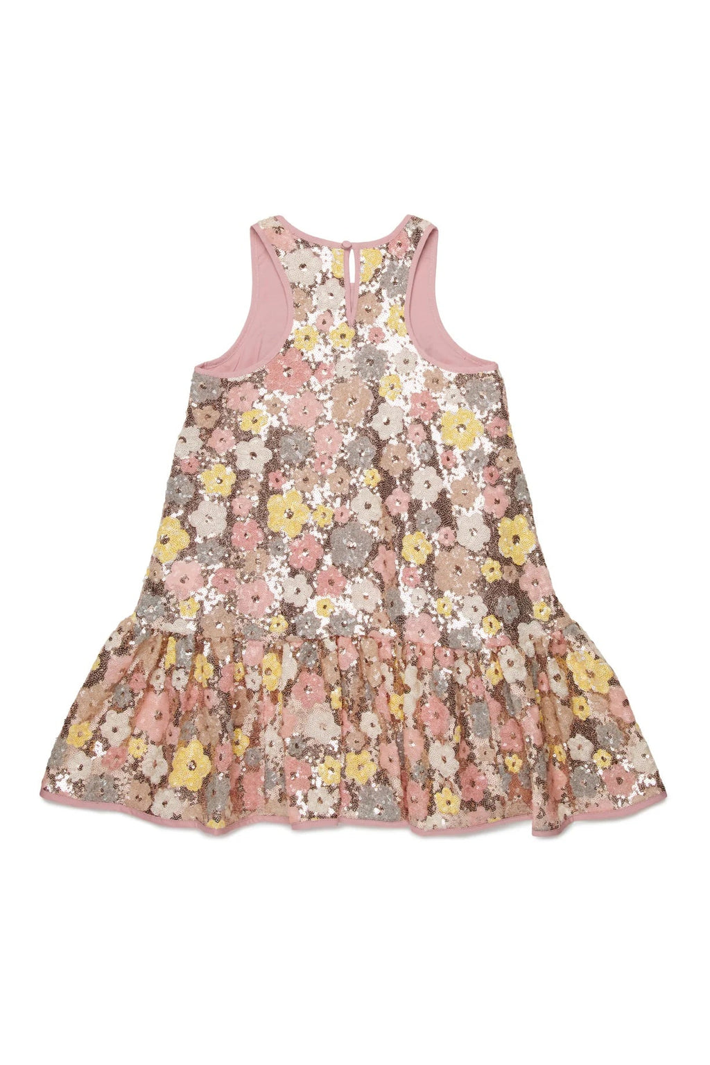 ABITO MULTICOLOR CON FIORI IN PAILLETTES - Angel Luxury