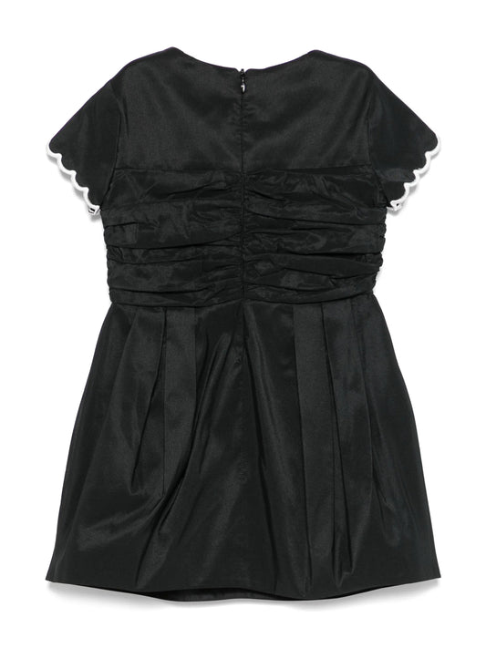 ABITO NERO CON DOPPIO FIOCCO AVORIO - NERO ELISABETTA FRANCHI - Angel Luxury