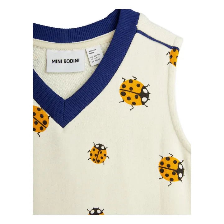 ABITO PANNA CON COCCINELLE GIALLE MINI RODINI - Angel Luxury