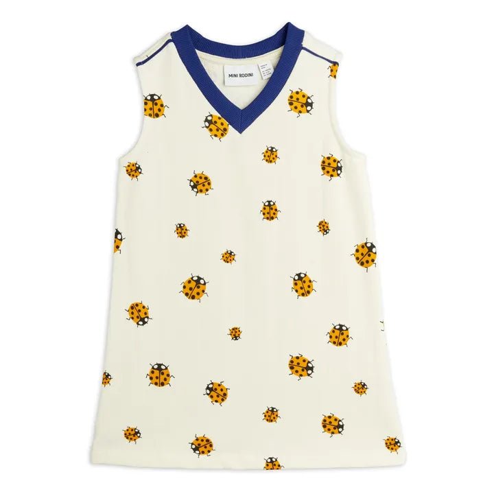 ABITO PANNA CON COCCINELLE GIALLE MINI RODINI - Angel Luxury