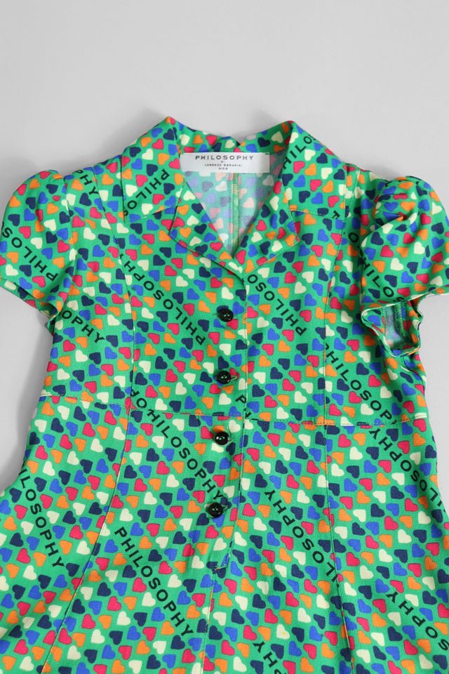 Abito Philosophy verde con cuori - Angel Luxury